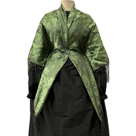 MANTÓN SEDA VERDE NEGRO
