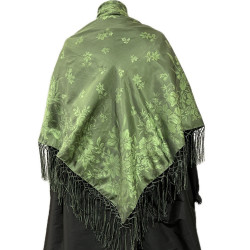 MANTÓN SEDA VERDE NEGRO