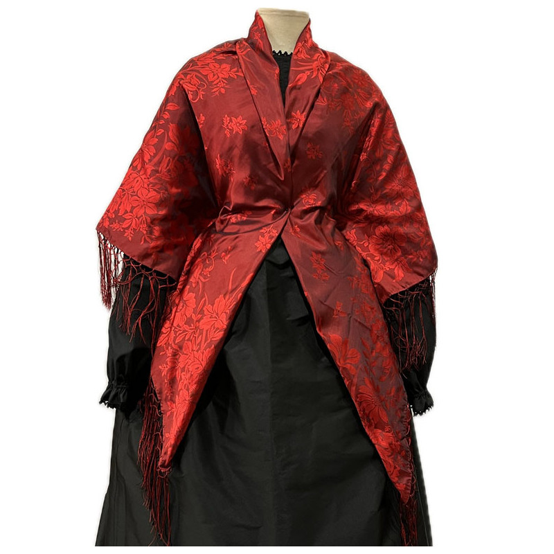 MANTÓN SEDA ROJO NEGRO