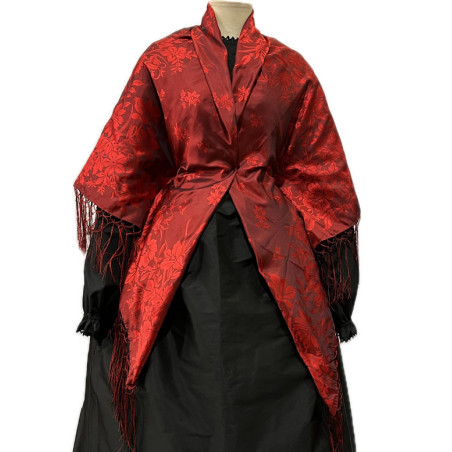 MANTÓN SEDA ROJO NEGRO