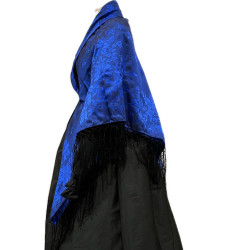 MANTÓN SEDA AZUL NEGRO