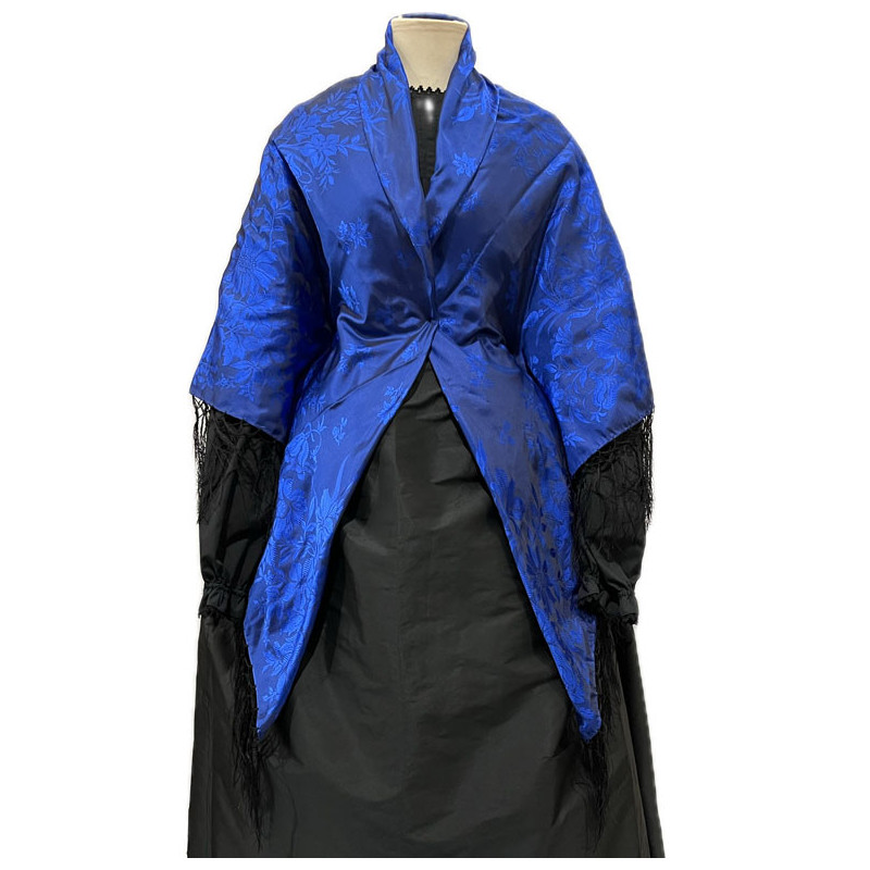 MANTÓN SEDA AZUL NEGRO