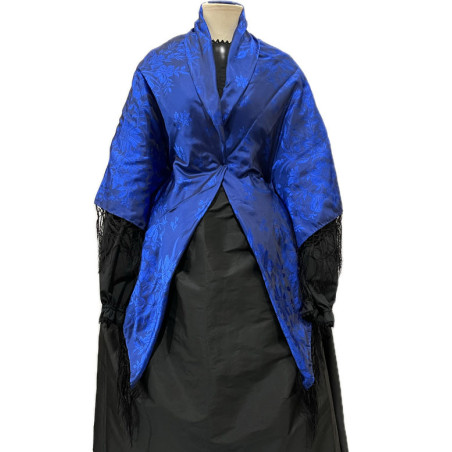 MANTÓN SEDA AZUL NEGRO