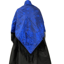MANTÓN SEDA AZUL NEGRO
