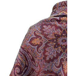 MANTÓN ALFOMBRADO GRANATE-AZUL CELESTE