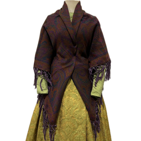 MANTÓN ALFOMBRADO MARRÓN-MORADO