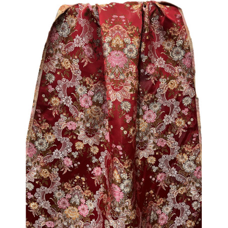 TELA LABRADA ROJO COLORES