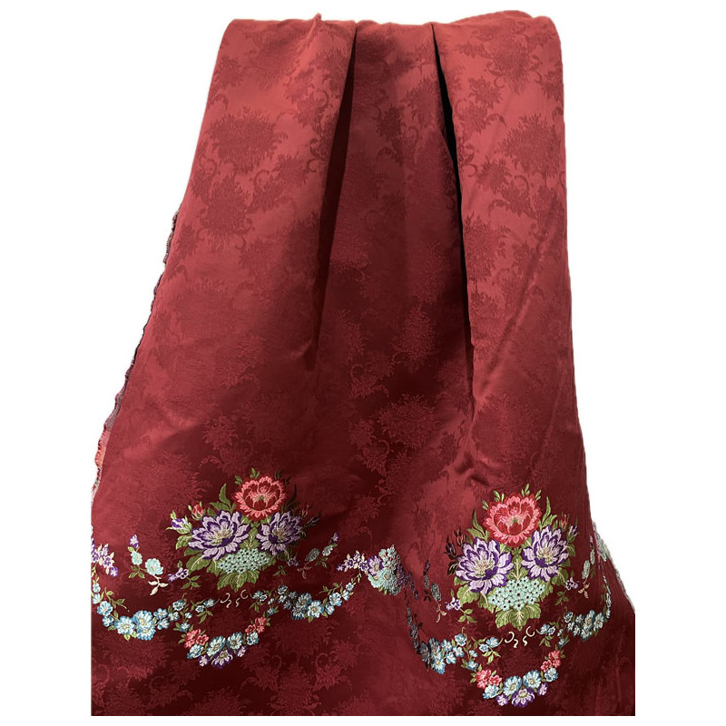 TELA LABRADA GRECA GRANATE COLORES