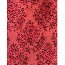 TELA LABRADA GRANATE ROJA