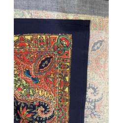 mantón estampado pajaritos azul marino