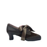 zapato troquelado  piel y ante caoba