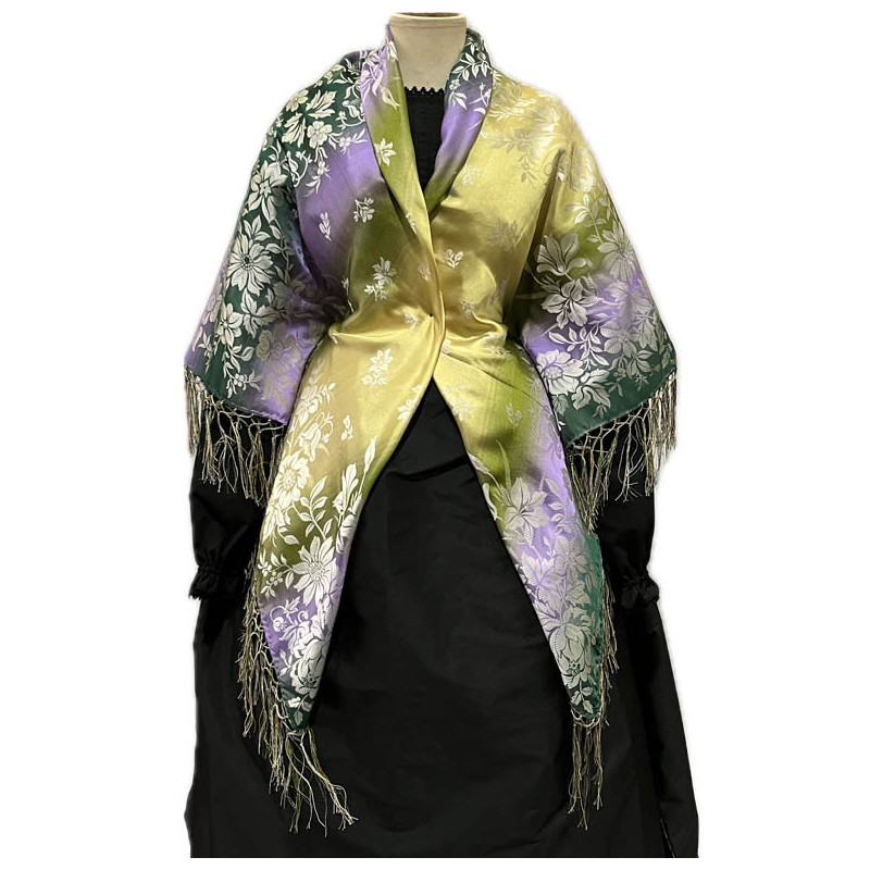 MANTÓN SEDA GRO MORADO-VERDE MANTÓN SEDA GRO MORADO-VERDE