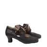 zapato abotinado piel caoba