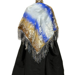 MANTÓN SEDA GRO AZUL-MARRÓN