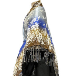 MANTÓN SEDA GRO AZUL-MARRÓN