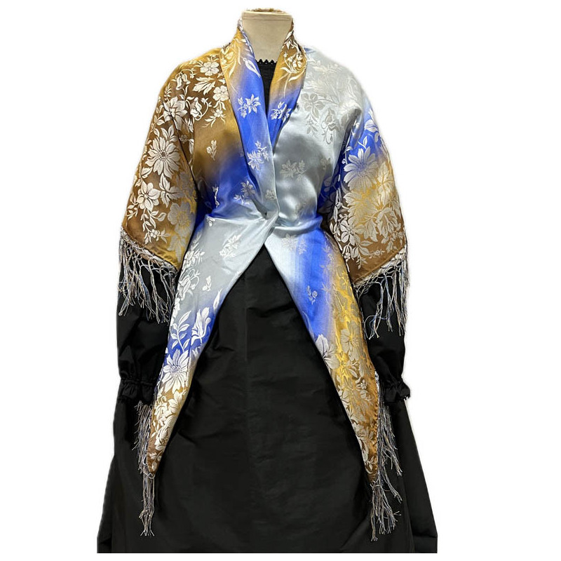 MANTÓN SEDA GRO AZUL-MARRÓN