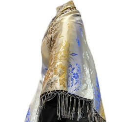 MANTÓN SEDA GRO AZUL-MARRÓN