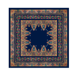 mantón estampado pajaritos azul marino