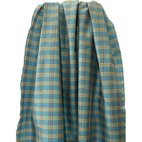 TELA CUADROS TURQUESA-BLANCO