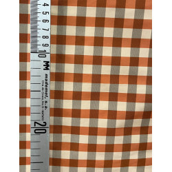 TELA CUADROS NARANJA-BEIGE