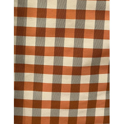 TELA CUADROS NARANJA-BEIGE