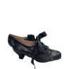 ZAPATO PESPUNTES  NEGRO TACÓN BAJO