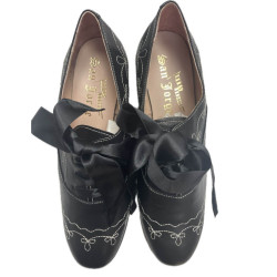 ZAPATO PESPUNTES NEGRO TACÓN ALTO