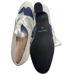 ZAPATO ALCAÑIZ BLANCO Y TOPOS