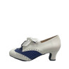 ZAPATO ALCAÑIZ BLANCO Y TOPOS