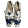 ZAPATO ALCAÑIZ BLANCO Y TOPOS