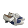 ZAPATO ALCAÑIZ BLANCO Y TOPOS