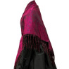 MANTÓN DE SEDA NEGRO-FUCSIA