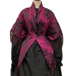 MANTÓN DE SEDA NEGRO-FUCSIA