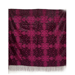 MANTÓN DE SEDA NEGRO-FUCSIA