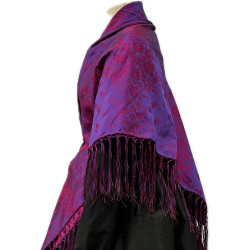 MANTÓN DE SEDA  MORADO-FUCSIA