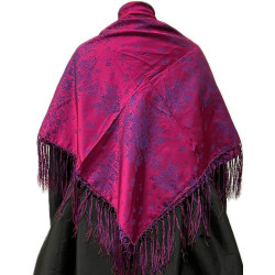 MANTÓN DE SEDA  MORADO-FUCSIA