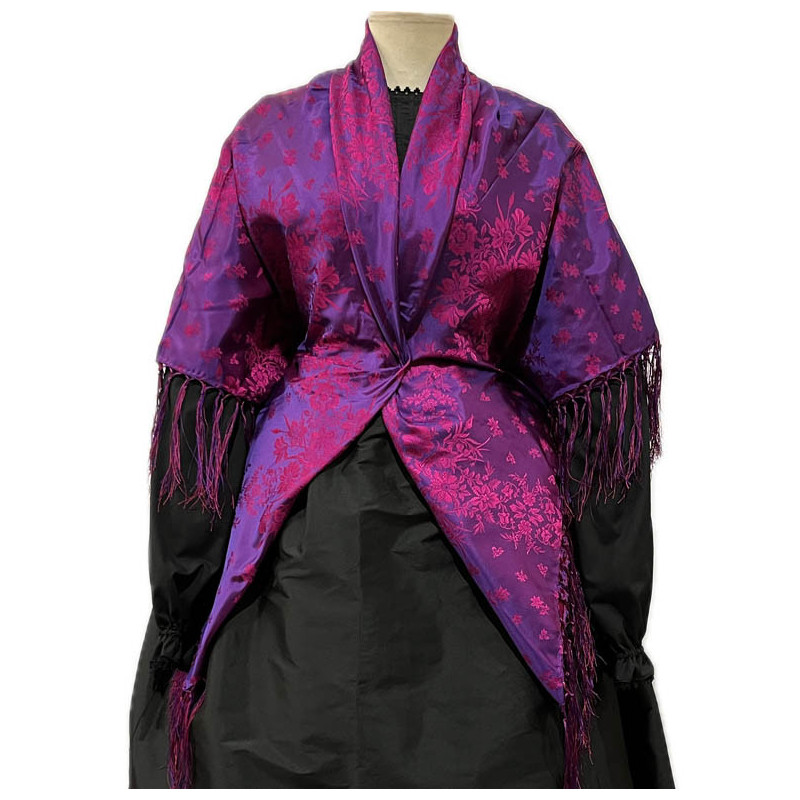 MANTÓN DE SEDA MORADO-FUCSIA MANTÓN DE SEDA MORADO-FUCSIA