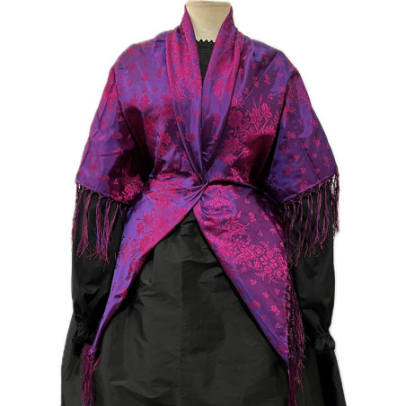 MANTÓN DE SEDA  MORADO-FUCSIA