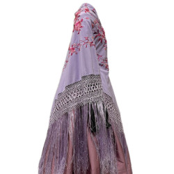 MANTÓN DE MANILA LILA-FUCSIA