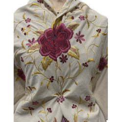 MANTÓN DE MANILA BEIGE-GRANATE