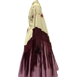 MANTÓN DE MANILA BEIGE-GRANATE