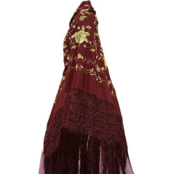 MANTÓN DE MANILA GRANATE-ORO