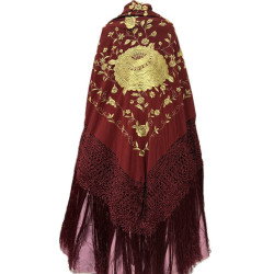 MANTÓN DE MANILA GRANATE-ORO