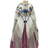 MANTÓN DE MANILA BLANCO-AZUL