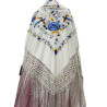 MANTÓN DE MANILA BLANCO-AZUL