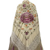 MANTÓN DE MANILA BLANCO-LILA