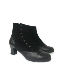 botines de piel y ante negros