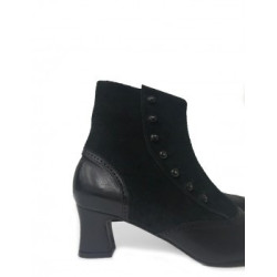 botines de piel y ante negros