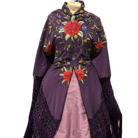 MANTÓN DE MANILA MORADO-COLORES