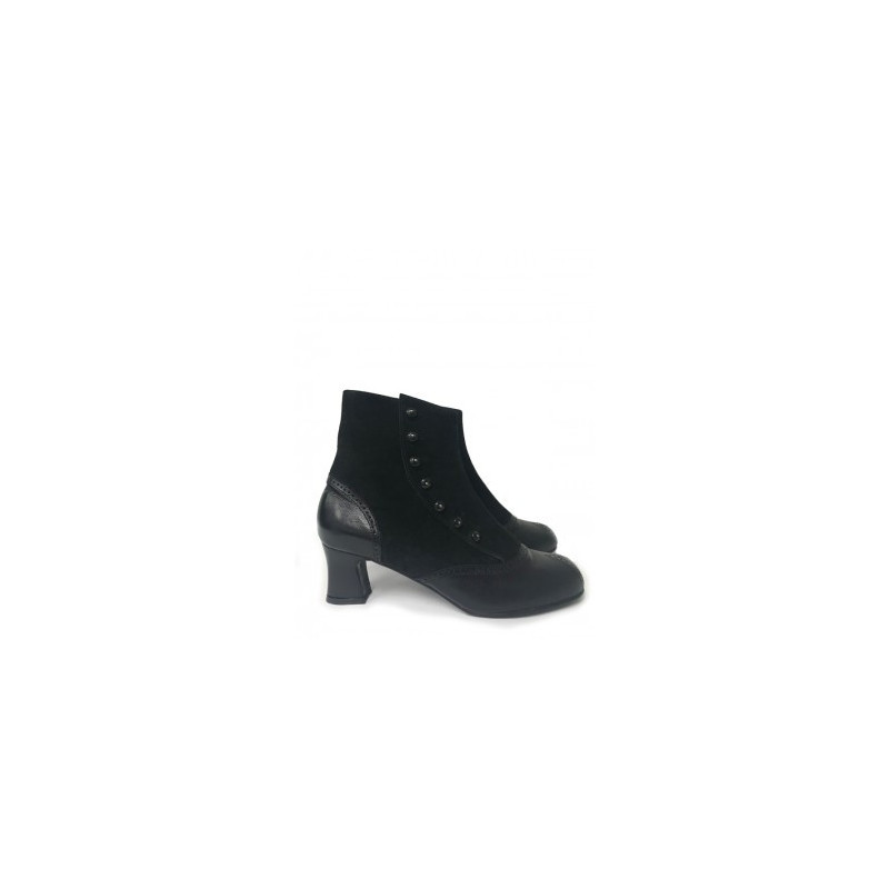 botines de piel y ante negros